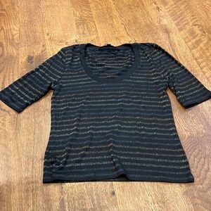 Veronica Beard Jeans Women’s Short Sleeve T-shirt Black and Rainbow Size XS